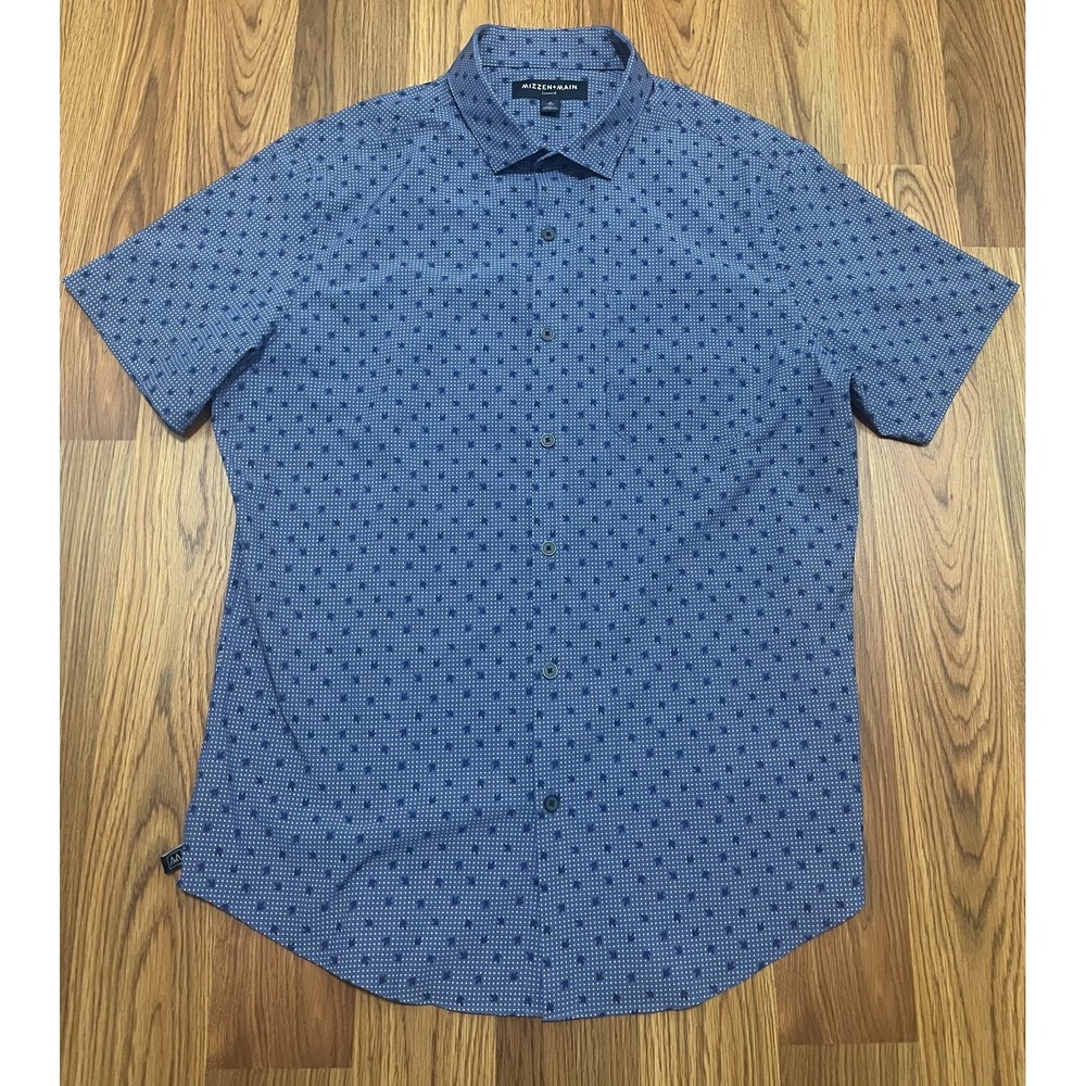 Mizzen+Main Leeward Shirt Mens Medium Trim Short Sleeve Performance Stretch